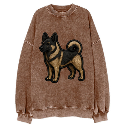 Norwegian Elkhound - Trendy Nordic desig - Vintage Sweatshirt - Brown