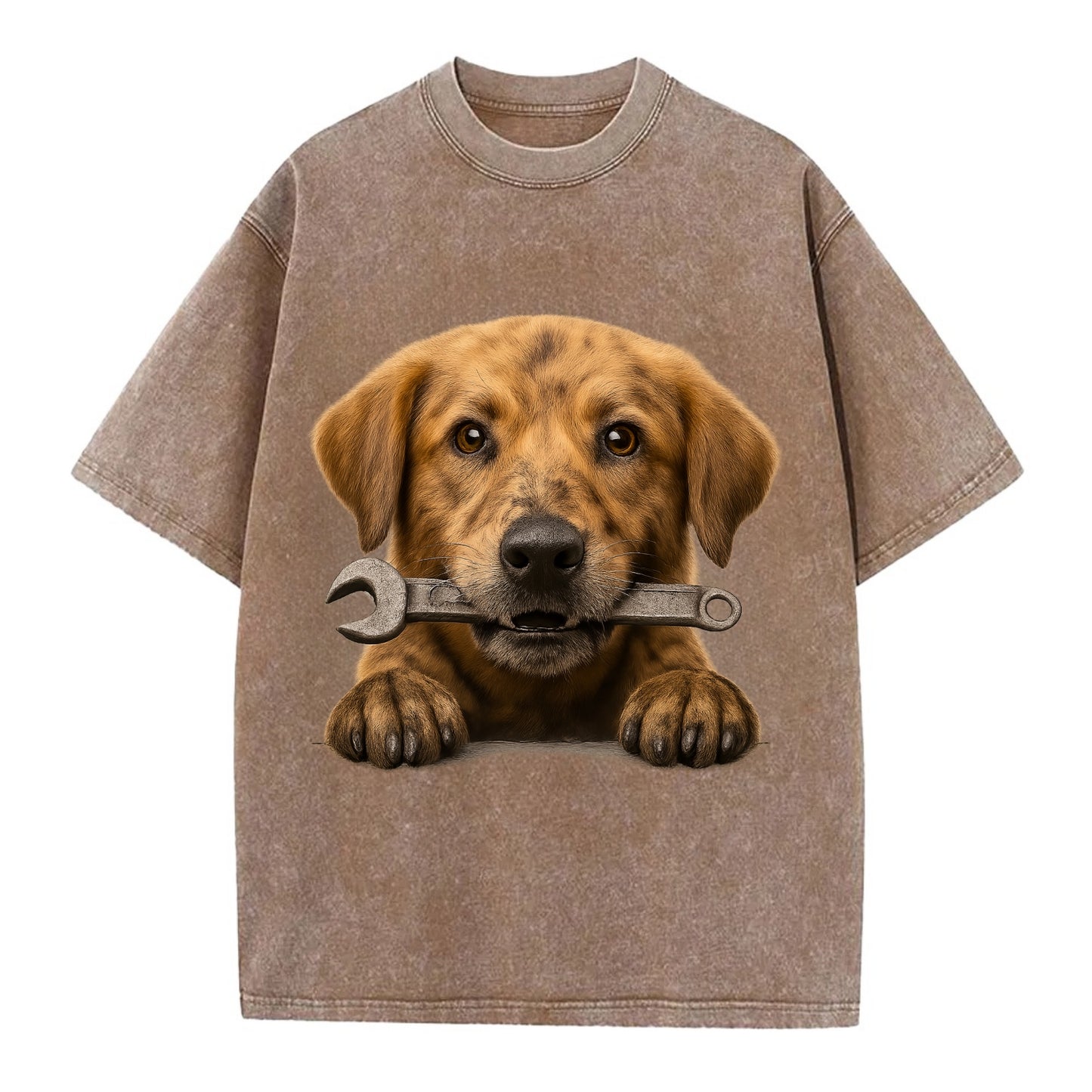 Mechanic Dog  - Vintage T-shirt - Brown