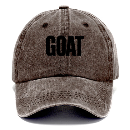 Bold typography design - "GOAT" - greatest of all time - Classic Cap - Brown