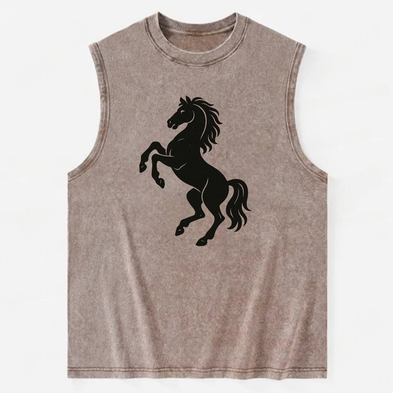 Stallion rearing on hind legs - Vintage Washed Tank - Brown