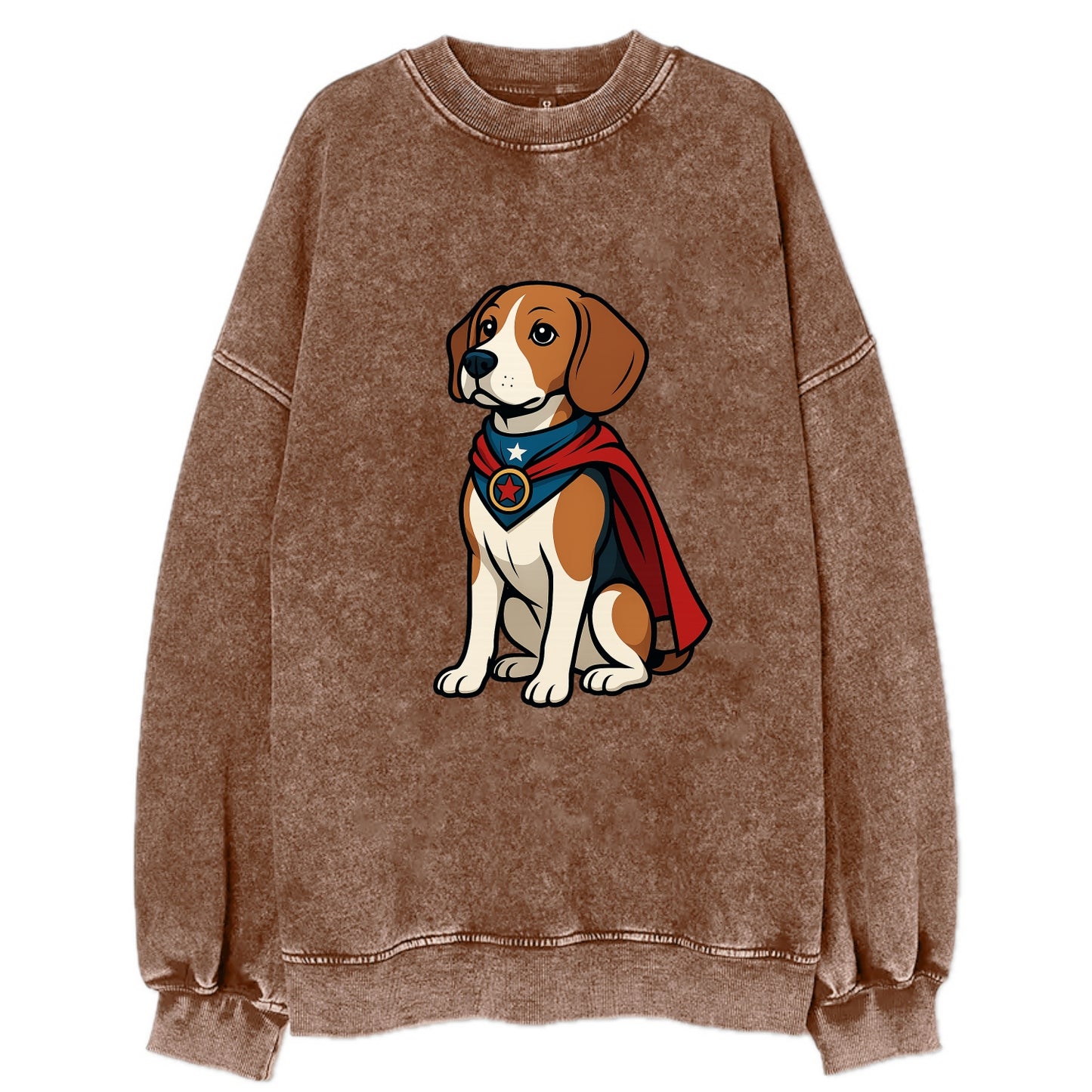 Beagle Patriotic Hero  - Vintage Sweatshirt - Brown