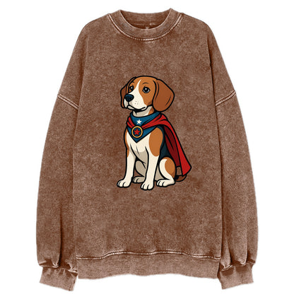 Beagle Patriotic Hero  - Vintage Sweatshirt - Brown