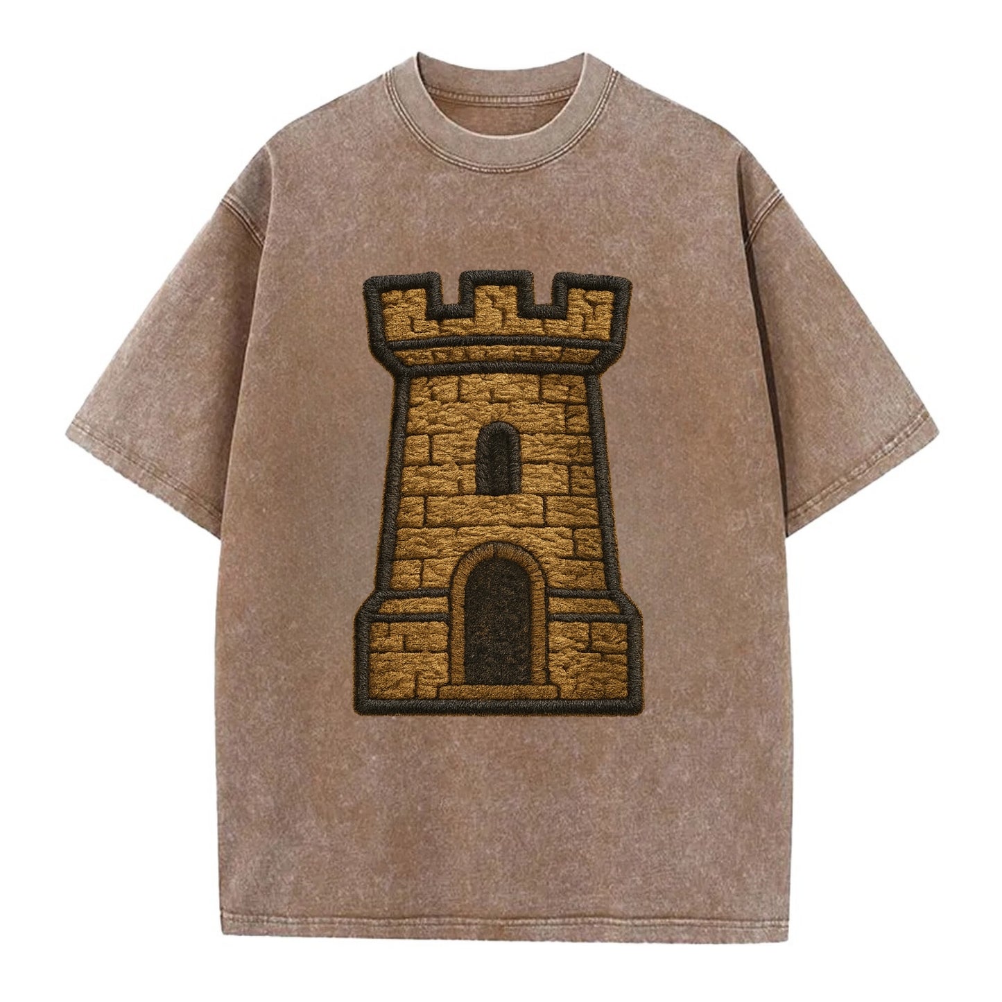 Castle Tower  - Vintage T-shirt - Brown