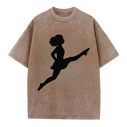 Irish step dancer Riverdance leap - Vintage T-shirt - Brown