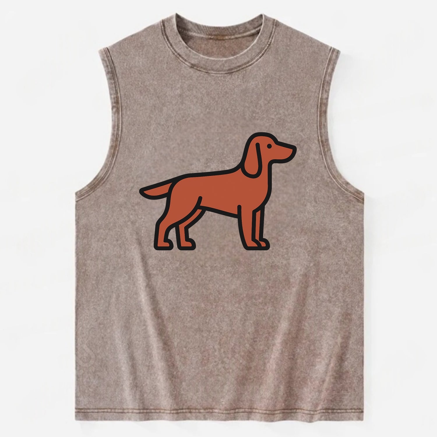 Irish Setter - Red/chestnut flat side profile - Vintage Washed Tank - Brown