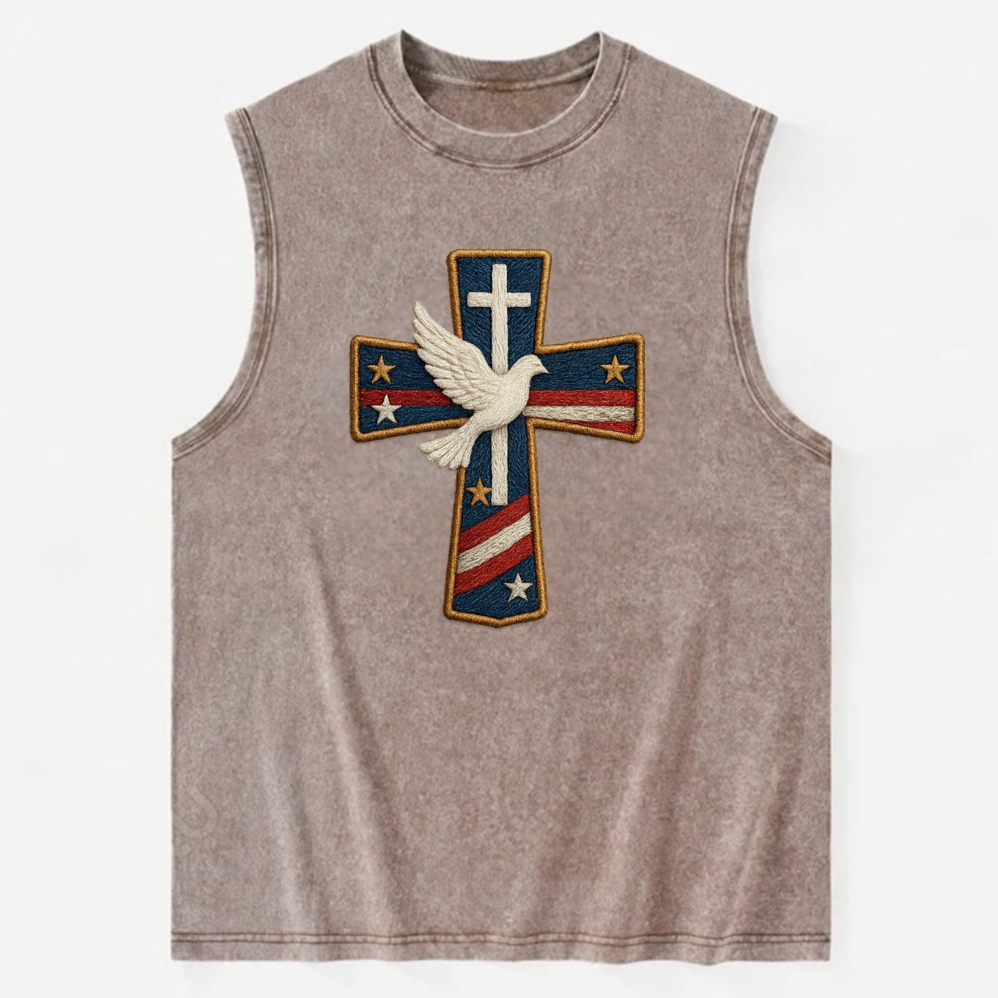 Dove and Cross  - Vintage Washed Tank - Brown