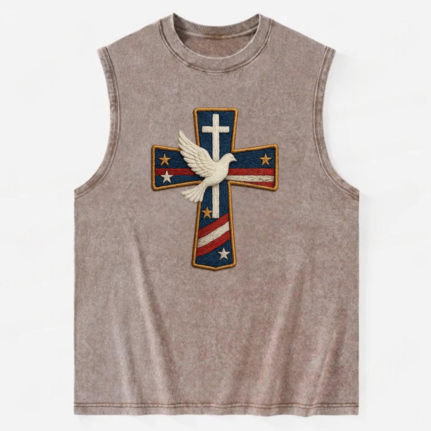 Dove and Cross  - Vintage Washed Tank - Brown
