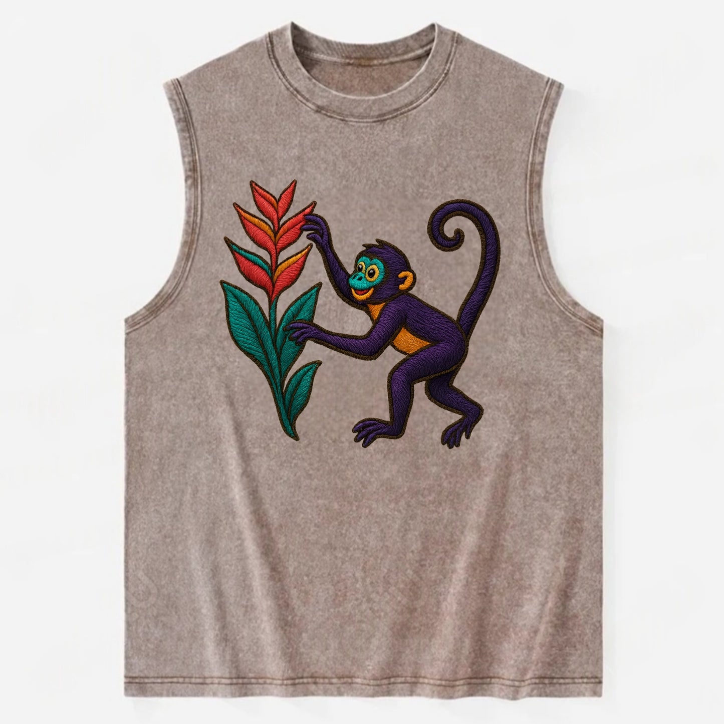 Spider Monkey - Vintage Washed Tank - Brown