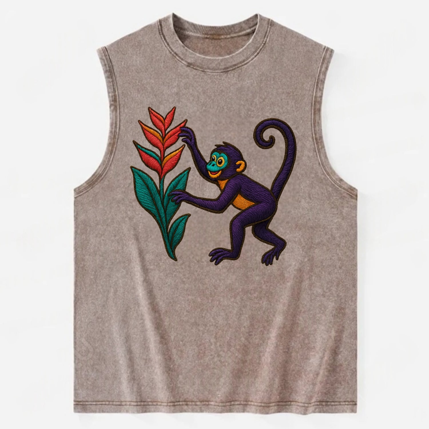 Spider Monkey - Vintage Washed Tank - Brown