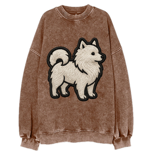 Japanese Spitz - Contemporary white spit - Vintage Sweatshirt