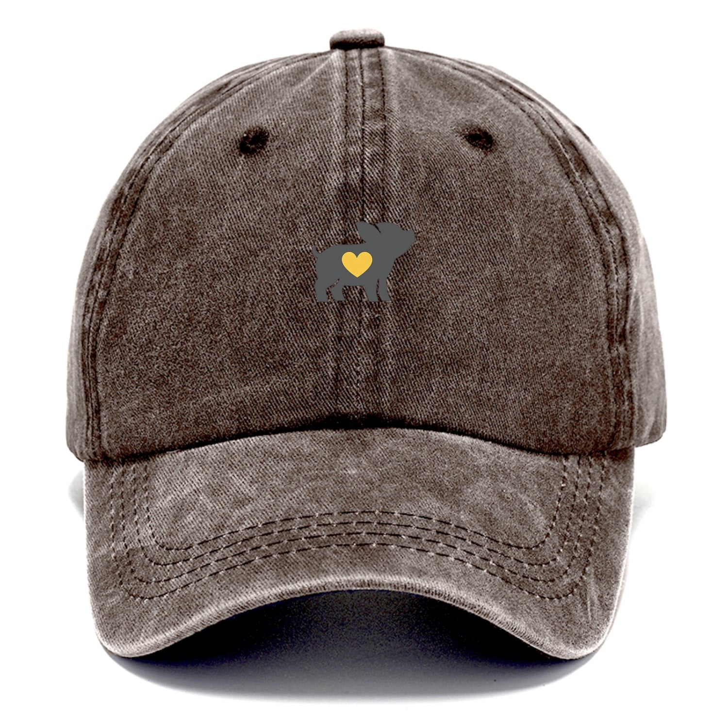 SMALL BUT BRAVE | Tiny piglet silhouette | Big heart within | Courage despite size | - Classic Cap - Brown
