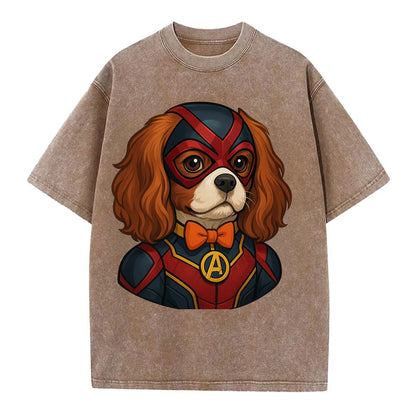 Cavalier King Charles Friendly Hero  - V Vintage T-shirt - Brown