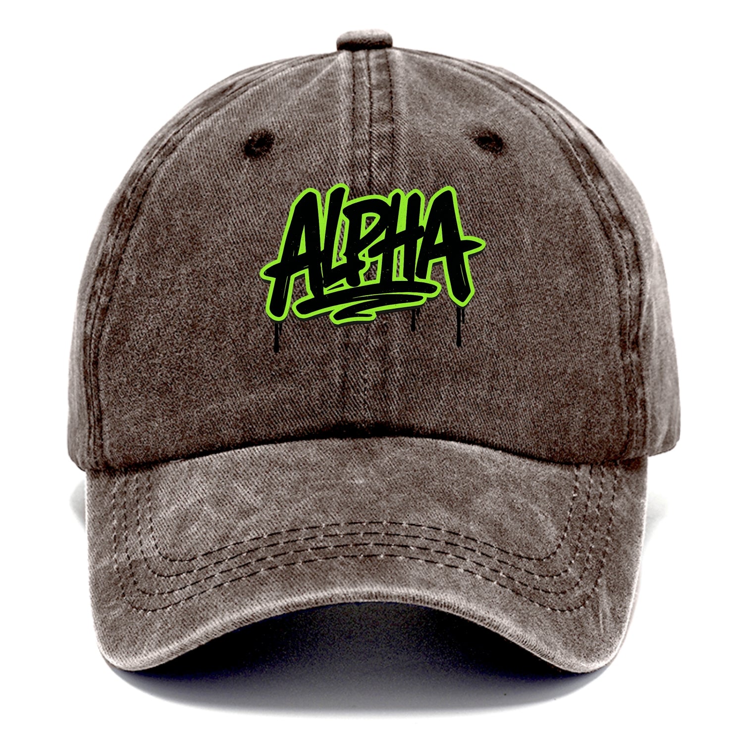 Bold typography design - "ALPHA" - leader of the pack - Classic Cap - Brown