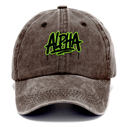 Bold typography design - "ALPHA" - leader of the pack - Classic Cap - Brown