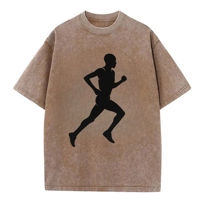 Kenyan distance runner stride - Vintage T-shirt - Brown