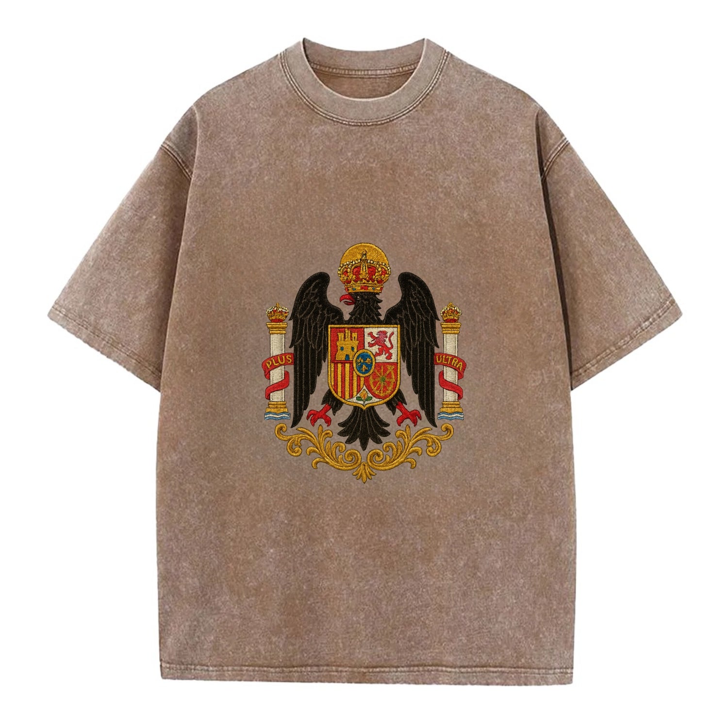Imperial Eagle Of Spain Crest - Vintage T-shirt - Brown