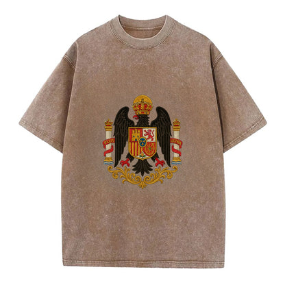 Imperial Eagle Of Spain Crest - Vintage T-shirt - Brown
