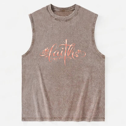 Faith - Vintage Washed Tank - Brown
