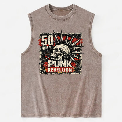 MOHAWK RISING | Spiked hair silhouette | Liberty spikes | Punk identity | - Vintage Washed Tank - Brown