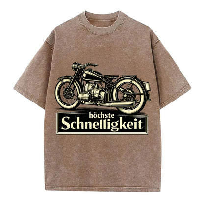 German Speed Motorcycle - Vintage T-shirt - Brown