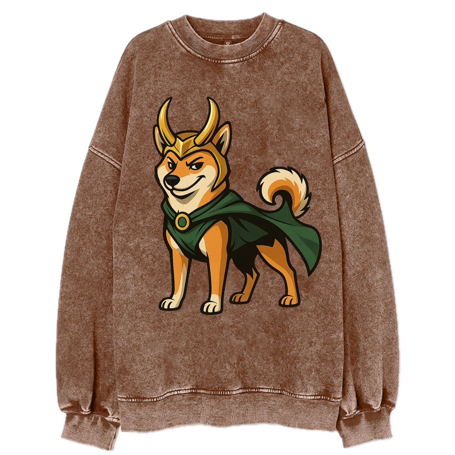 Shiba Inu Loki  - Vintage Sweatshirt - Brown