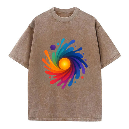Big Bang Palette - Explosion of paint co - Vintage T-shirt - Brown