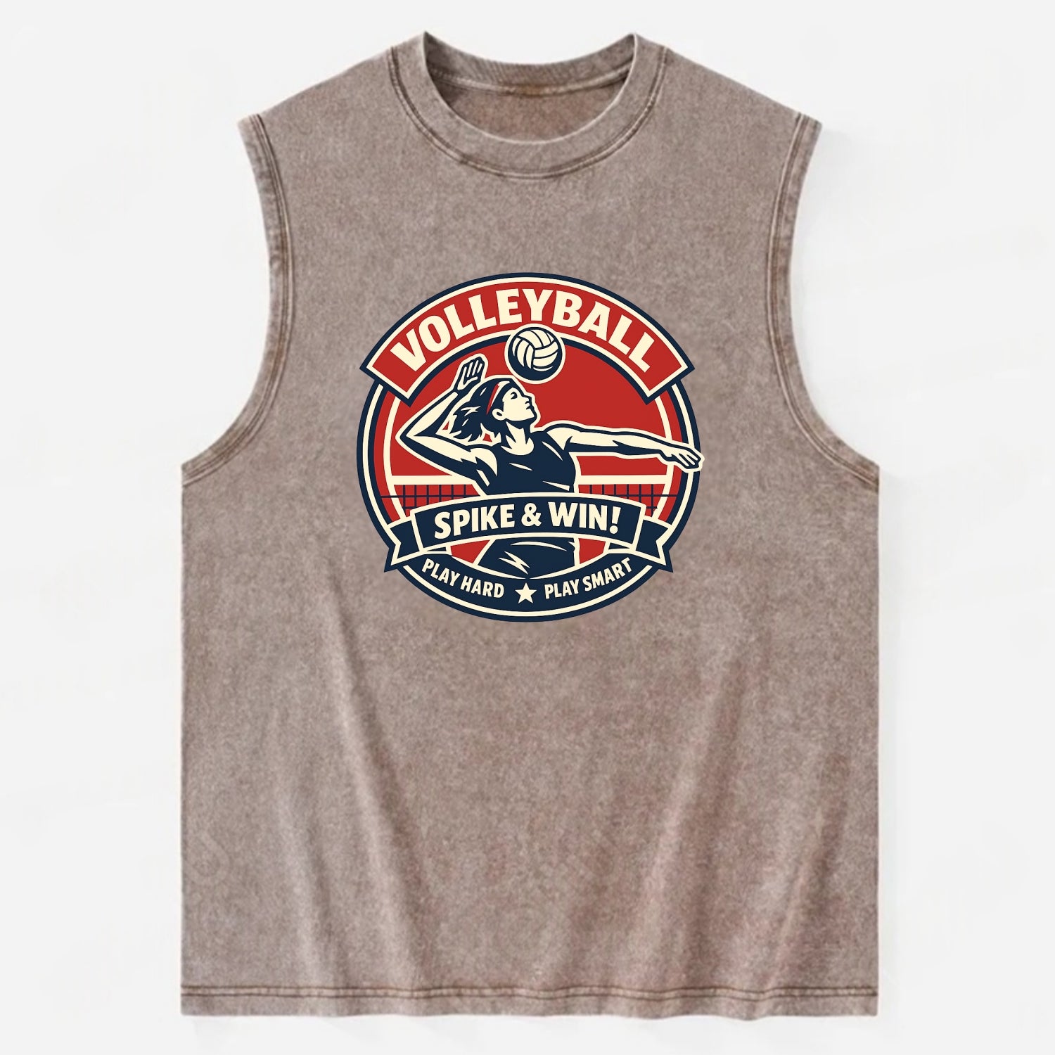 Dynamic Spike Emblem - Vintage Washed Tank - Brown