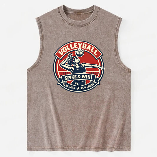 Dynamic Spike Emblem - Vintage Washed Tank - Brown