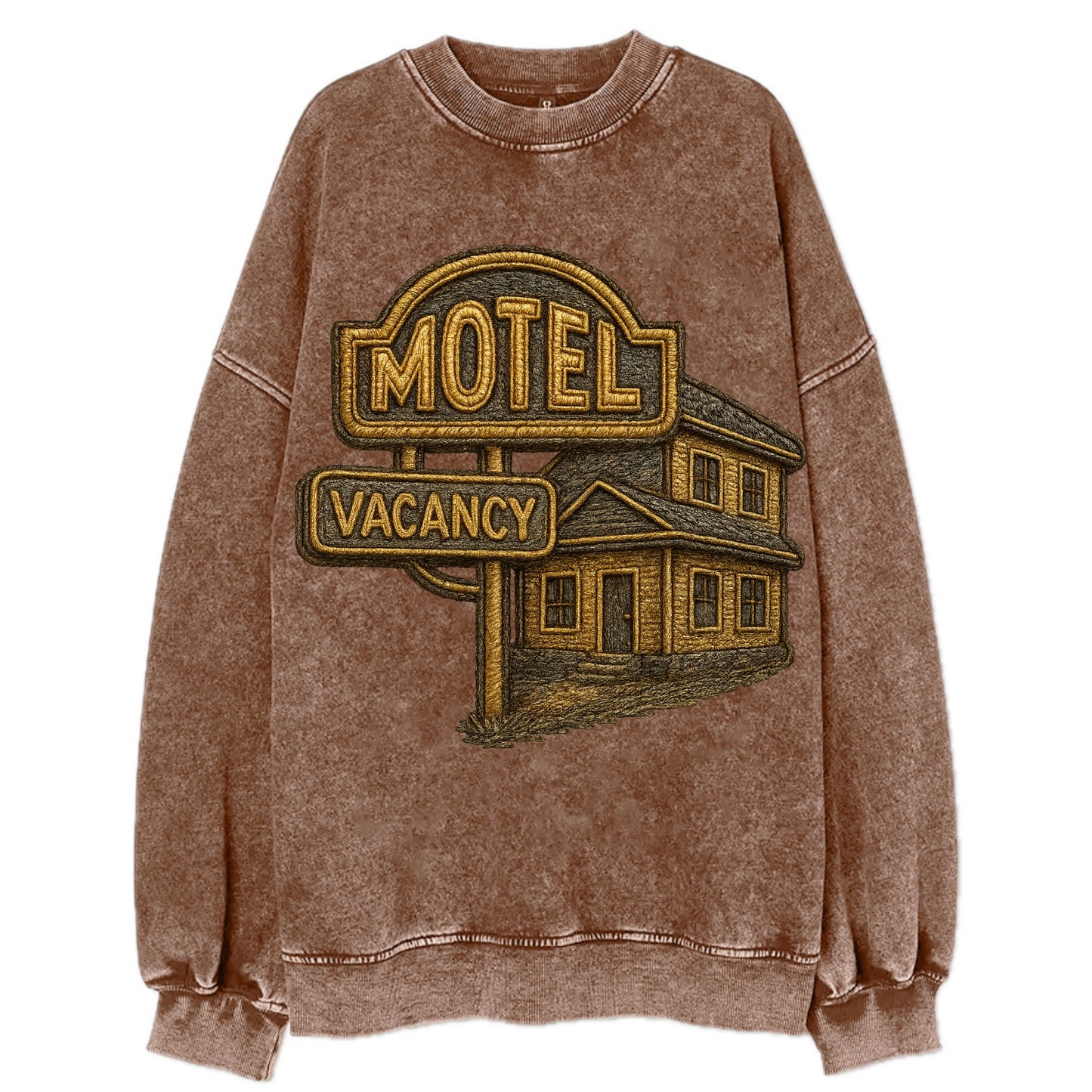 Motel Sign  - Vintage Sweatshirt - Brown