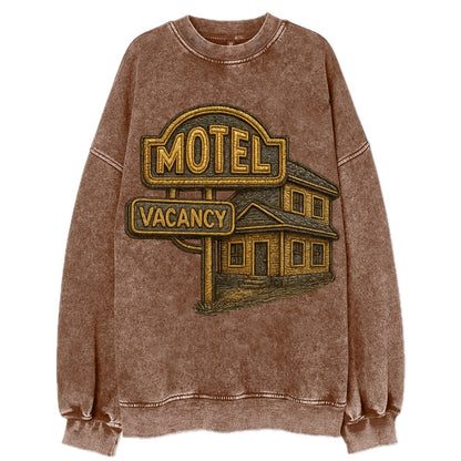 Motel Sign  - Vintage Sweatshirt - Brown