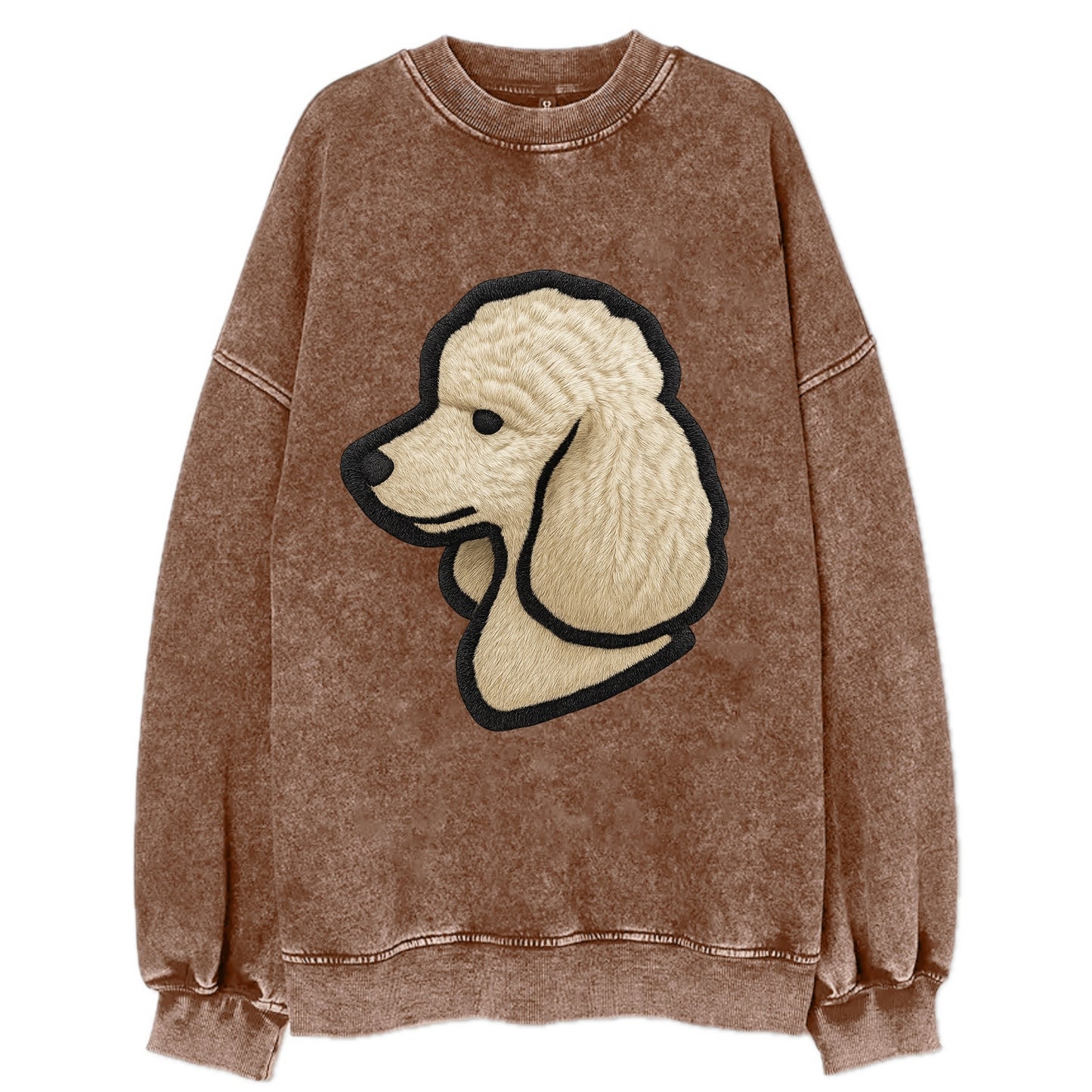 Poodle - Contemporary clean style with s - Vintage Sweatshirt - Brown