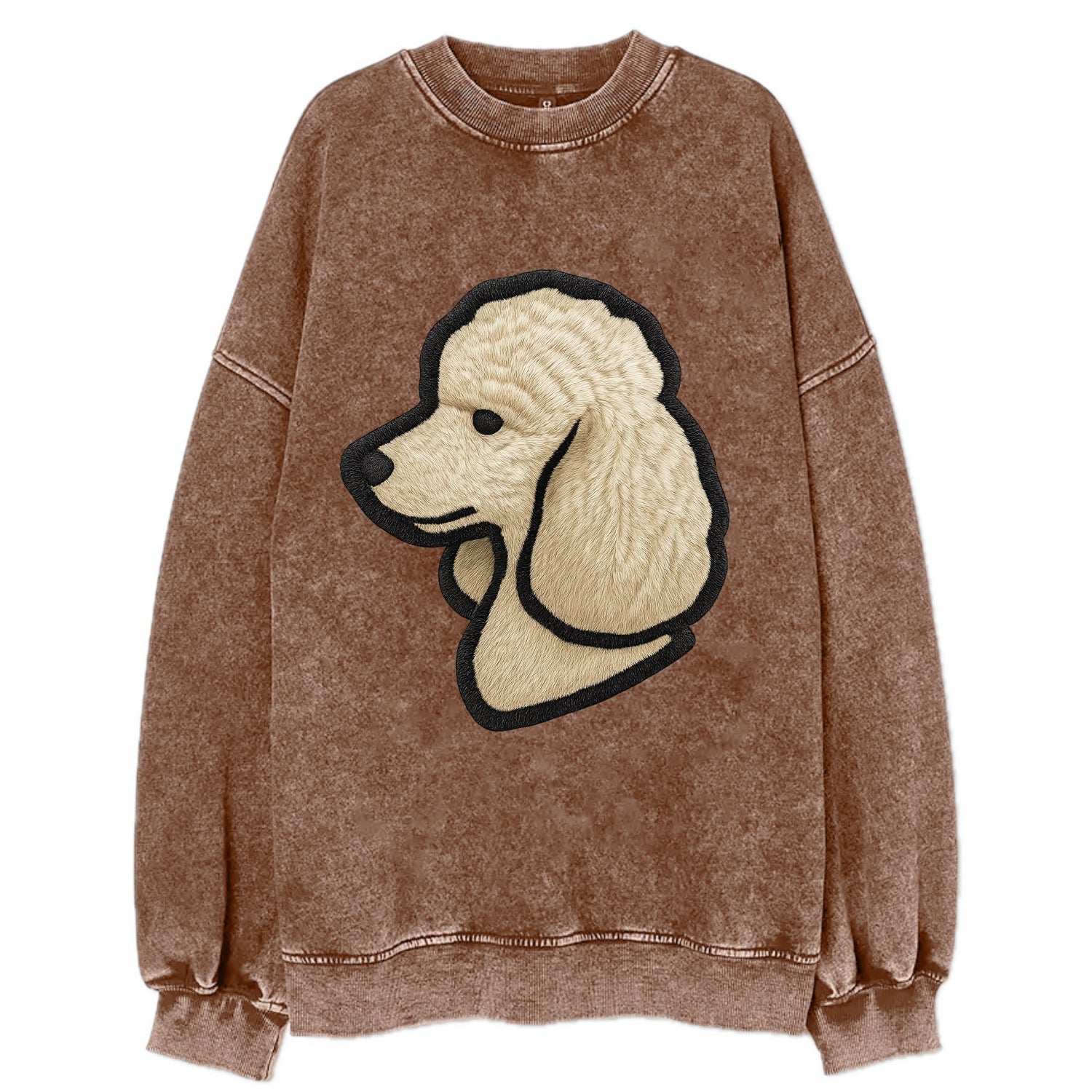 Poodle - Contemporary clean style with s - Vintage Sweatshirt - Brown