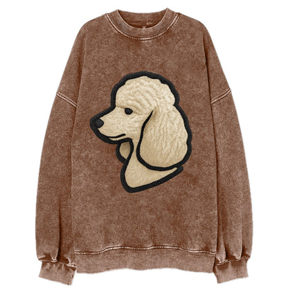 Poodle - Contemporary clean style with s - Vintage Sweatshirt - Brown