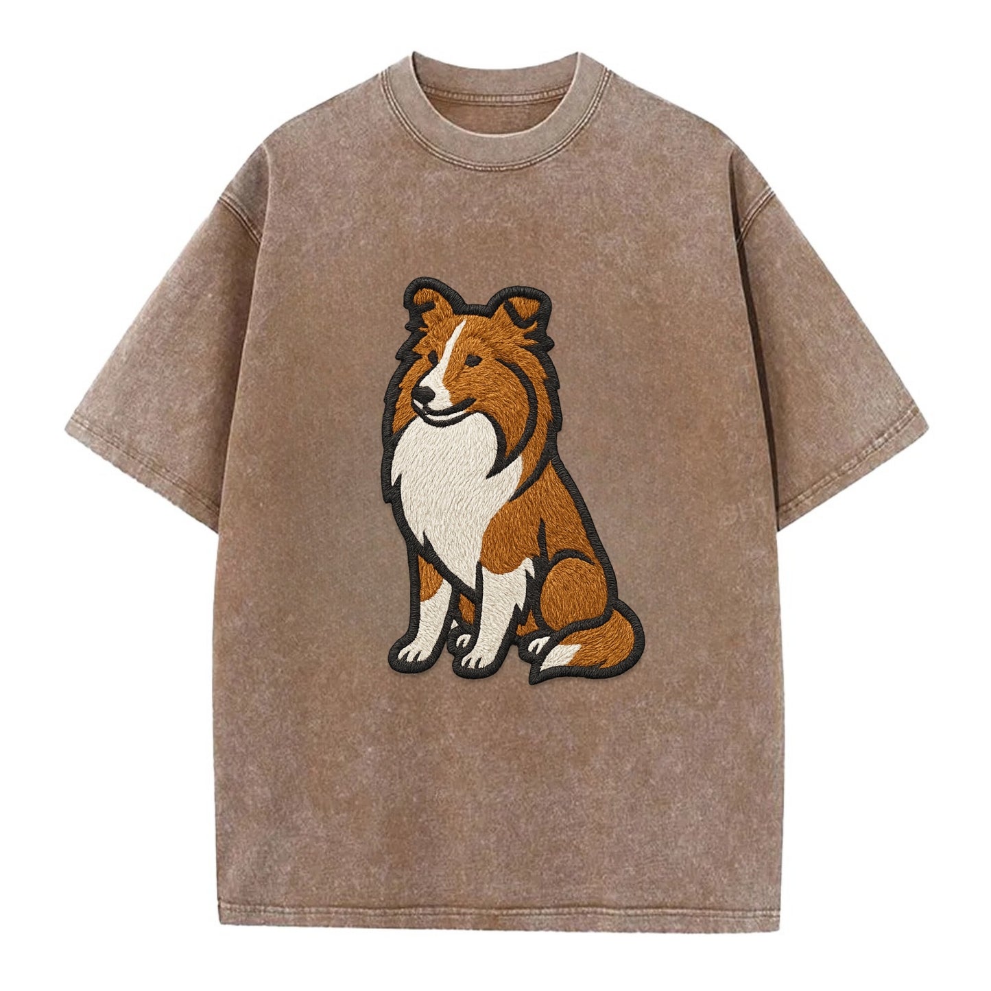 Shetland Sheepdog - Sable and white embr Vintage T-shirt - Brown