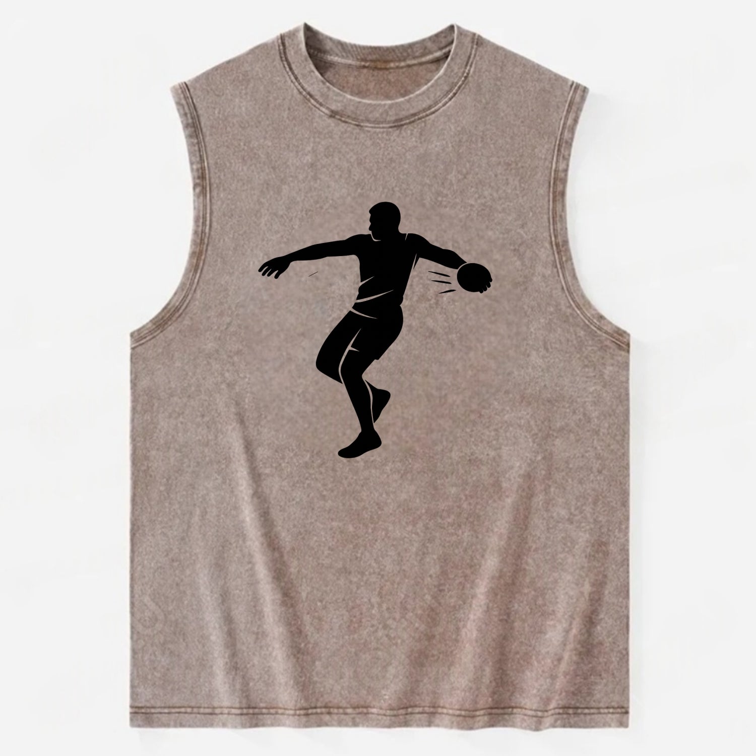 Discus thrower spinning release - Vintage Washed Tank - Brown