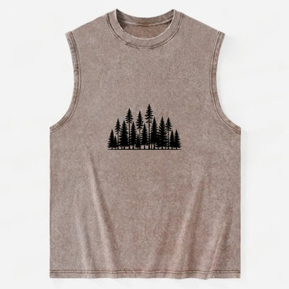 Pine Forest - Vintage Washed Tank - Brown
