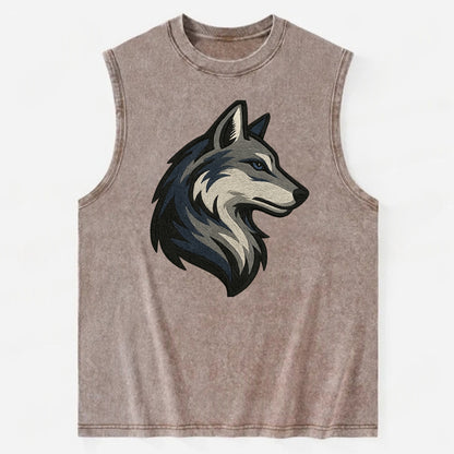 Lone Wolf Wanderer  - Vintage Washed Tank - Brown