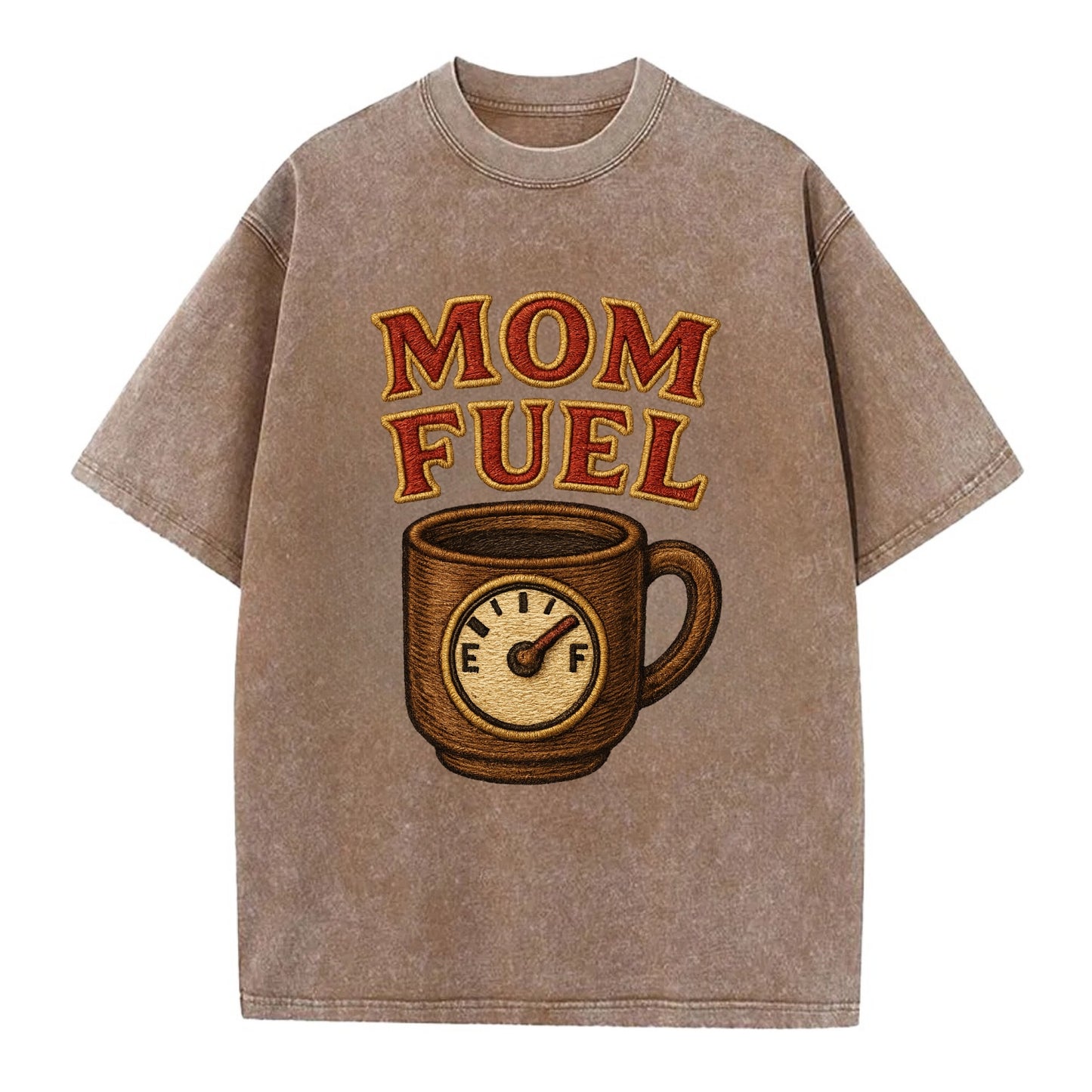 Mom Fuel  - Vintage T-shirt - Brown