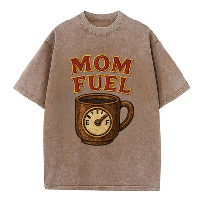 Mom Fuel  - Vintage T-shirt - Brown