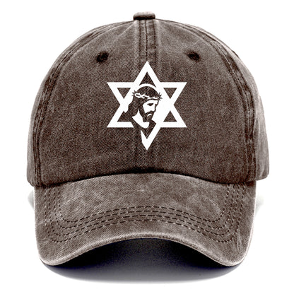 Star of David - negative space forms two overlapping triangles with hidden meaning - Classic Cap - Brown
