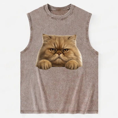 Persian Cat  - Vintage Washed Tank - Brown