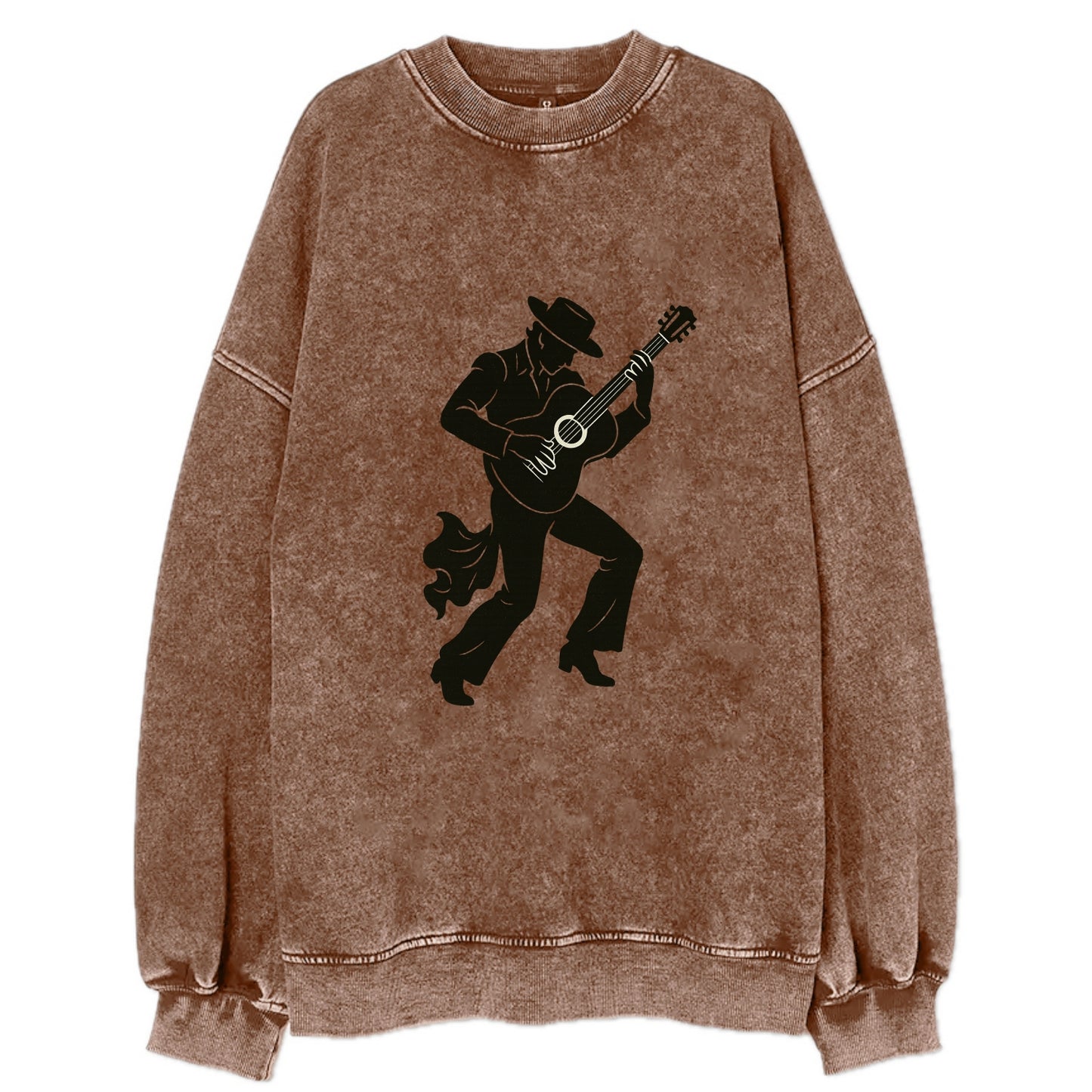 Flamenco guitarist dramatic pose - Vintage Sweatshirt - Brown