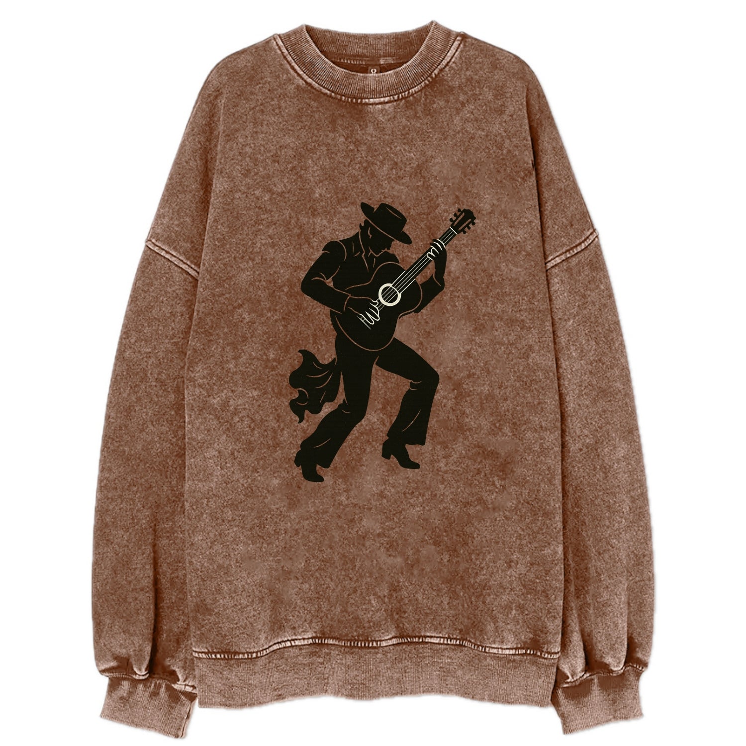 Flamenco guitarist dramatic pose - Vintage Sweatshirt - Brown