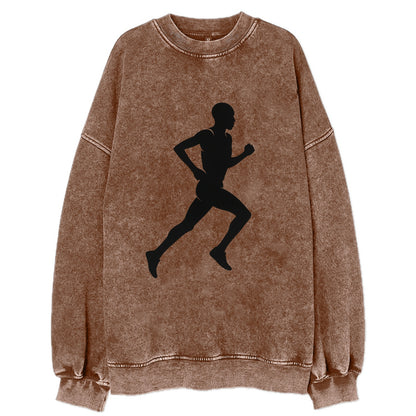 Kenyan distance runner stride - Vintage Sweatshirt - Brown