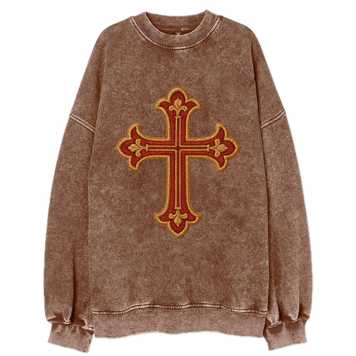 Armenian Cross - Vintage Sweatshirt - Brown