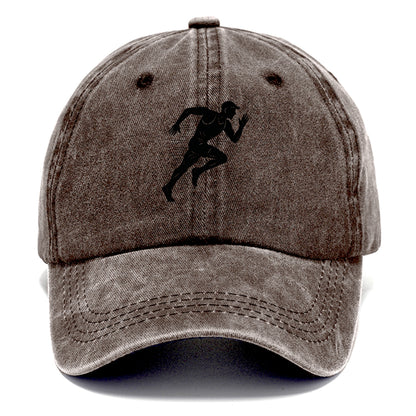 Runner in full stride sprinting - Classic Cap - Brown