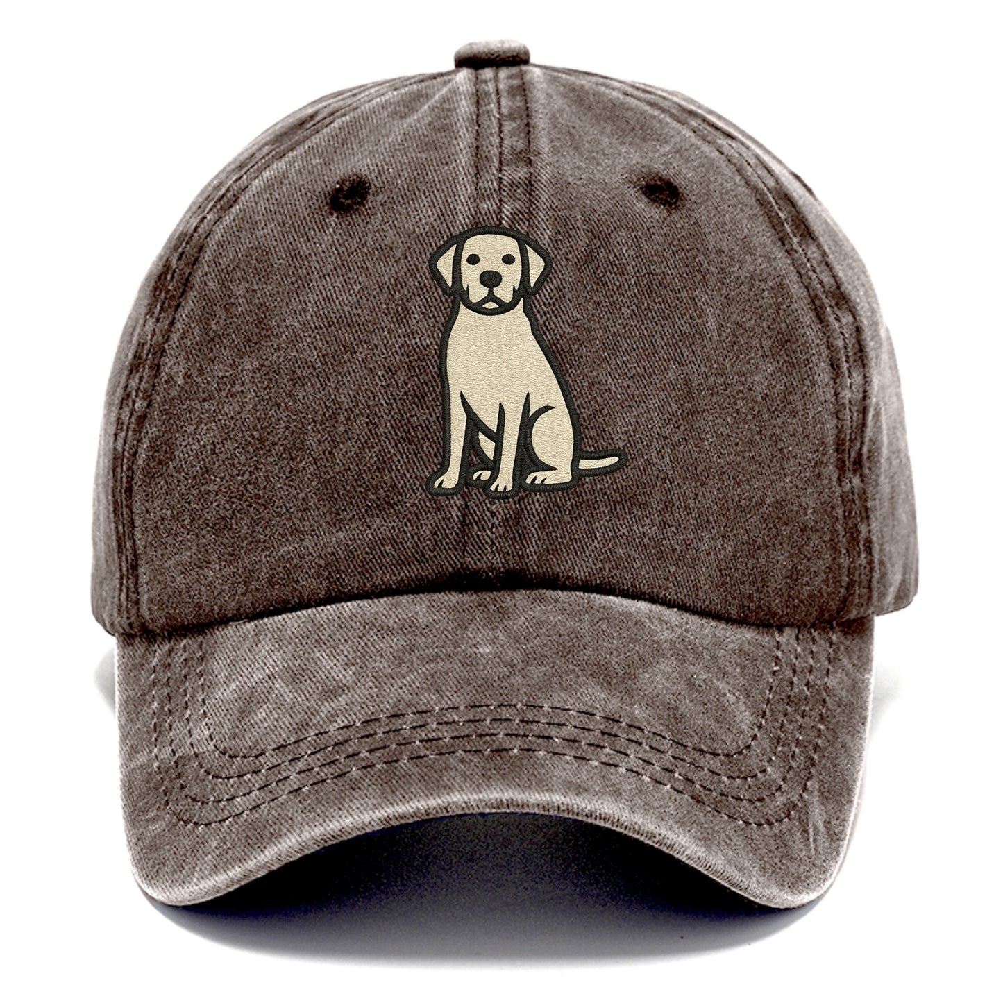 Goldador - Golden Lab mix sitting pose - Classic Cap - Brown