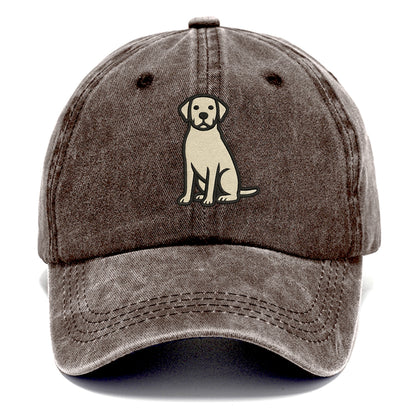 Goldador - Golden Lab mix sitting pose - Classic Cap - Brown
