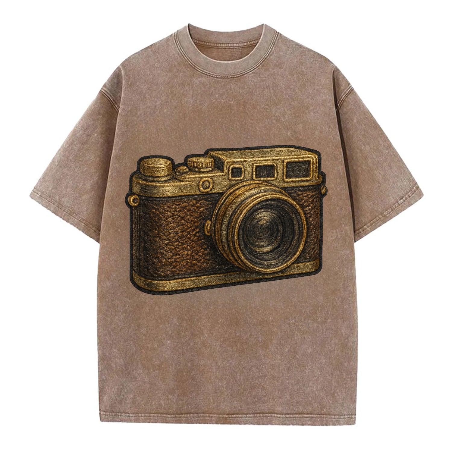Film Camera  - Vintage T-shirt - Brown