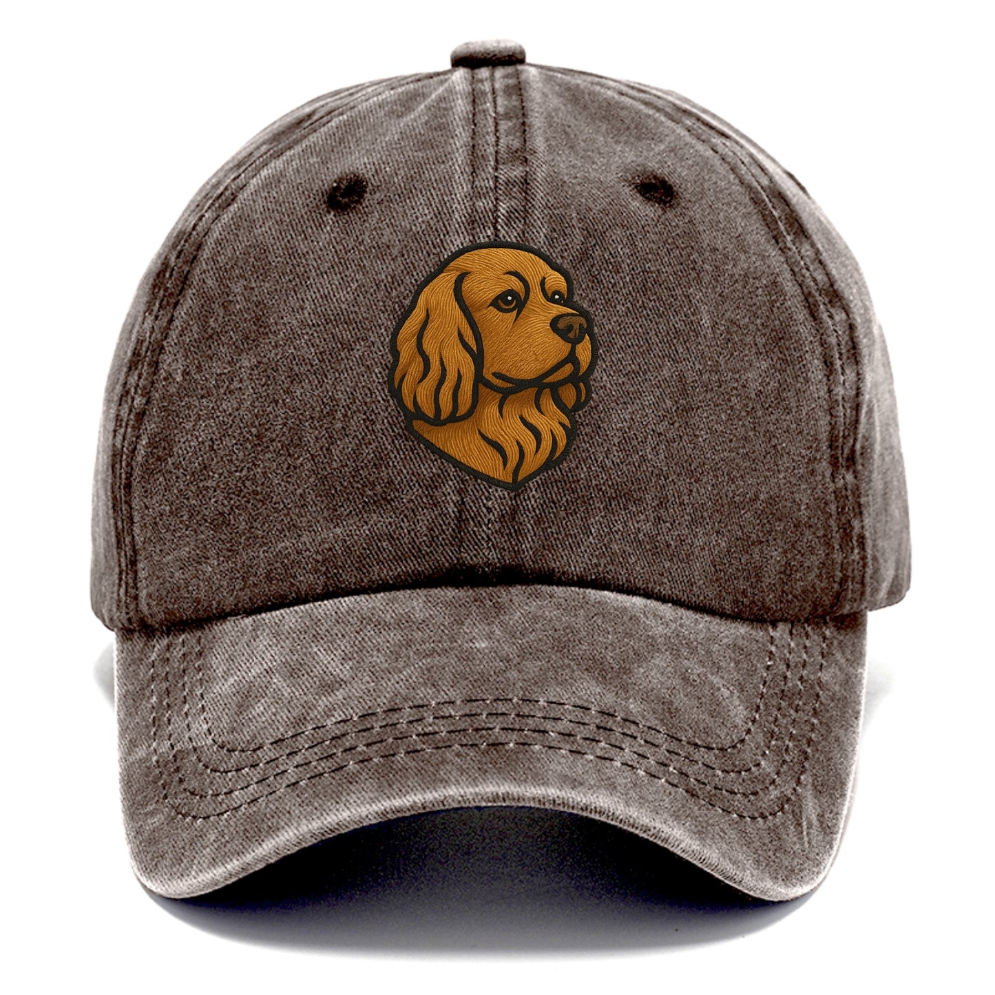 Sussex Spaniel - Golden liver embroidered low-set design - Classic Cap - Brown